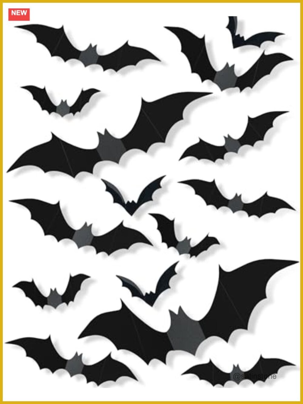 120 Pcs 3D Halloween Bats Wall Decor Indoor PVC Decorations